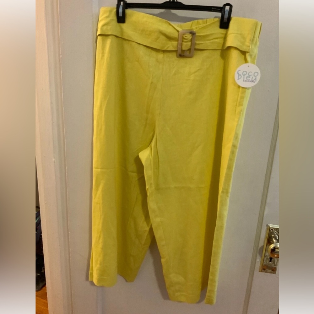 Cocobleu Womens High Rise Linen blend Pants size XL new.